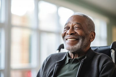 An older African-American man smiling
